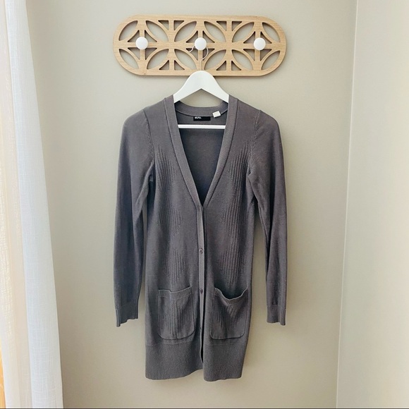 BDG by Urban Outfitters Long Button Up Cardigan Gray Sz Small - Picture 1 of 9